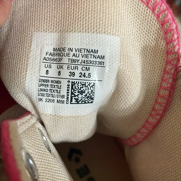 Women’s Converse Pink High-Top Platform Sneakers Sz 8/EU 39 - Picture 6 of 12
